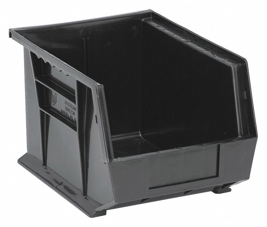 F0604 Hang and Stack Bin Black PP 7 in