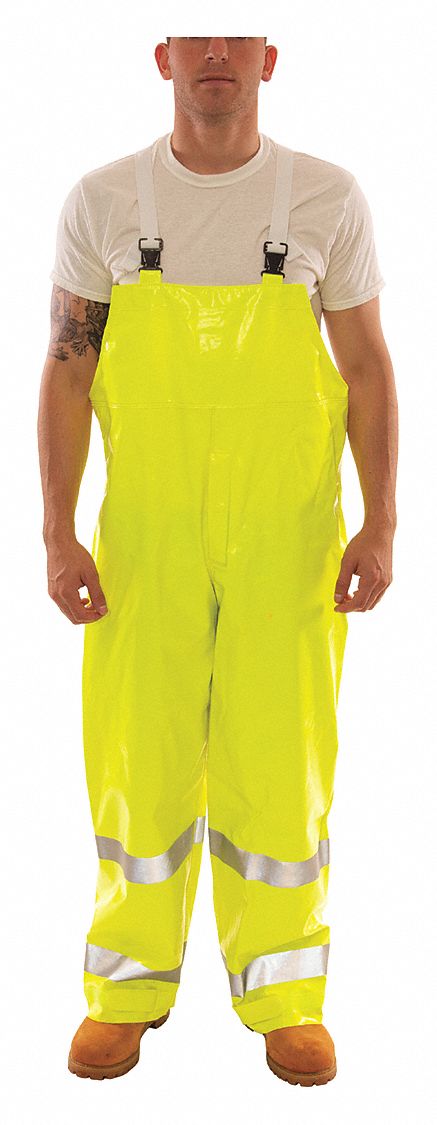 F0798 Flame Resistant Rain Overall Ylw/Grn 3XL