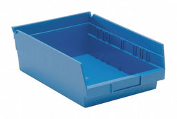 F0615 Shelf Bin Blue Polypropylene 4 in
