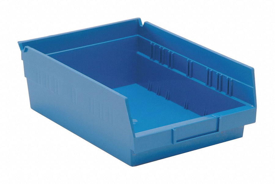 F0615 Shelf Bin Blue Polypropylene 4 in
