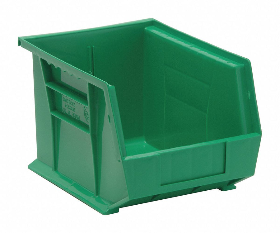 F0604 Hang and Stack Bin Green PP 7 in