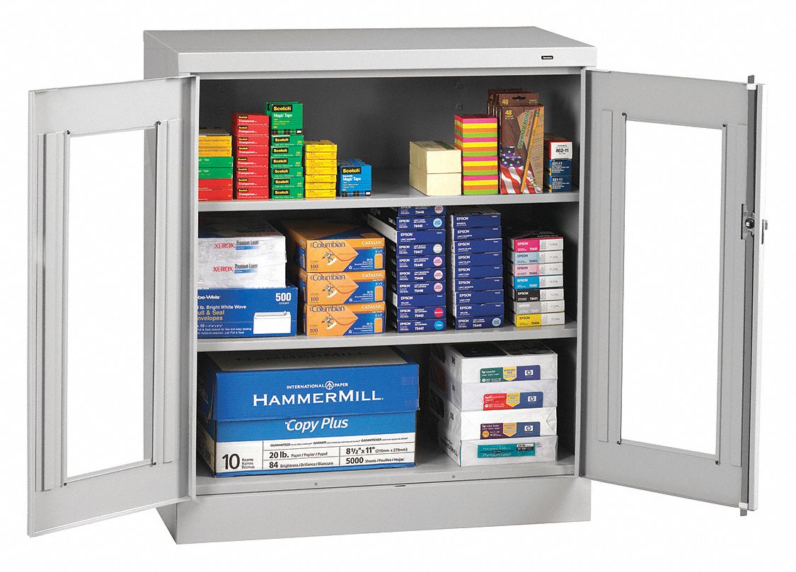E4467 Storage Cabinet 42 x36 x18 LtGry 2Shlv