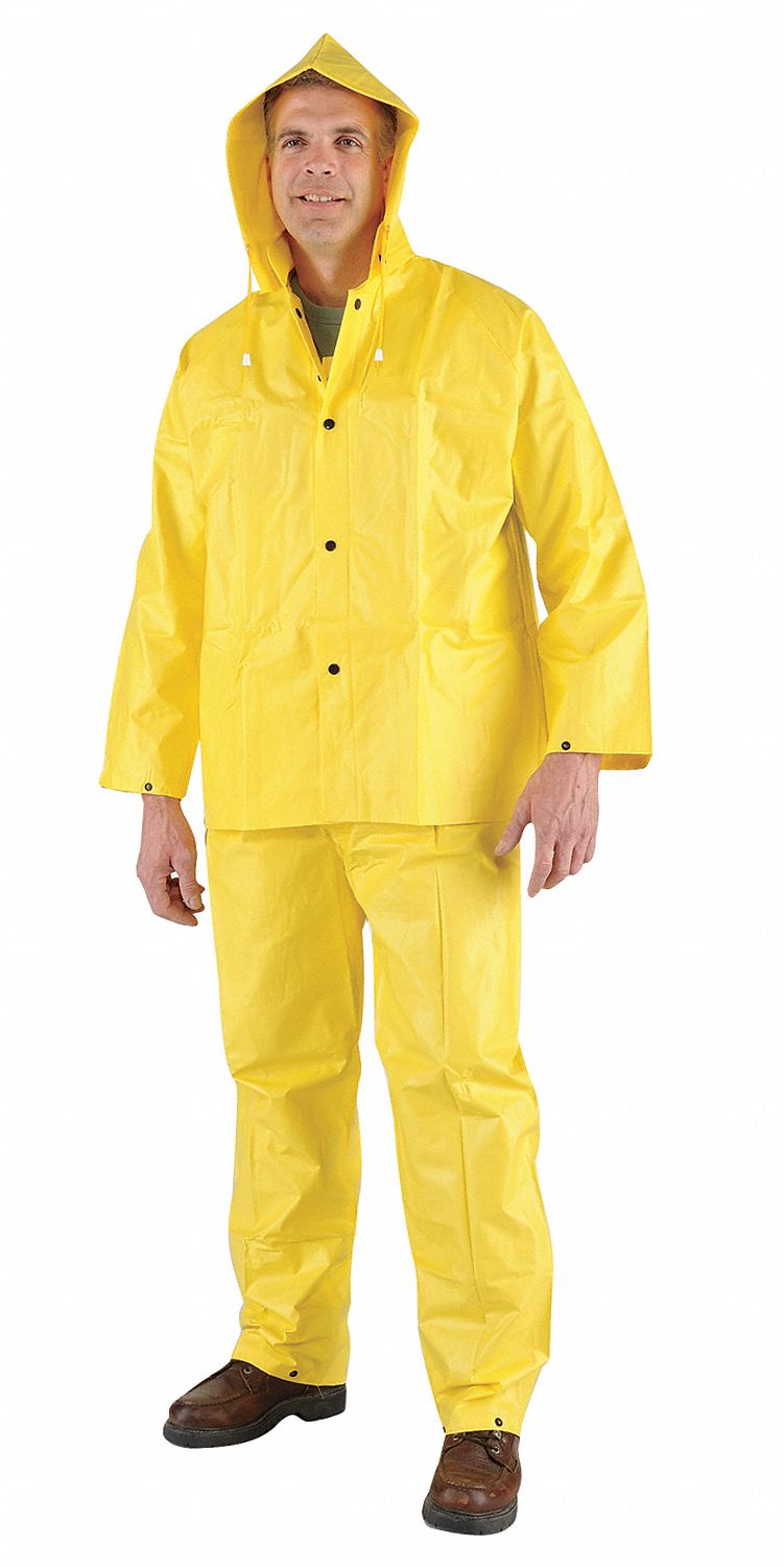 Rain Suit w/Jacket/Bib Unrated Yellow XL