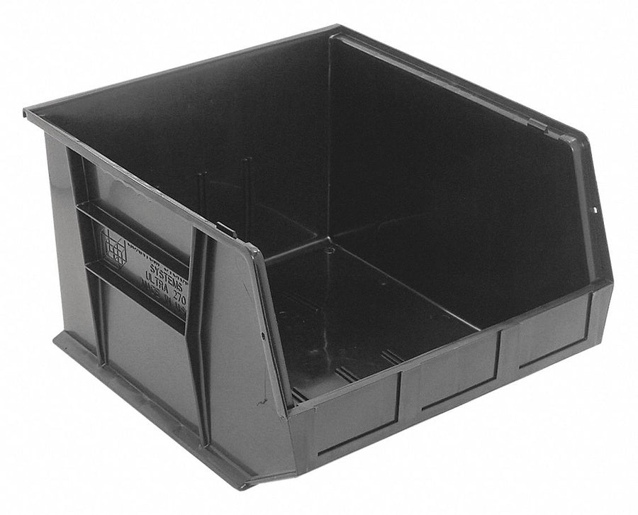 F0611 Hang and Stack Bin Black PP 11 in