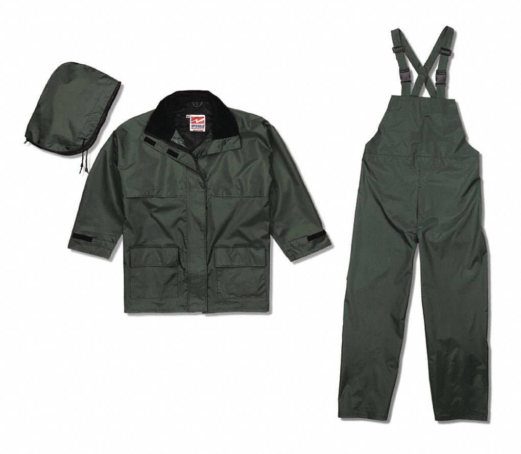Rain Suit w/Jacket/Bib Unrated Green M