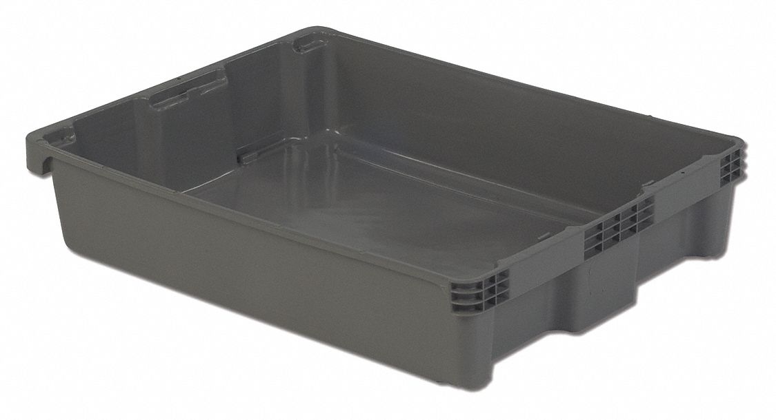 Stk and Nest Ctr Gray Solid Polyethylene