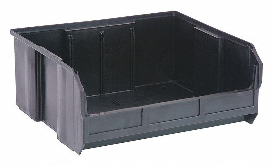 F0607 Hang and Stack Bin Black PP 7 in