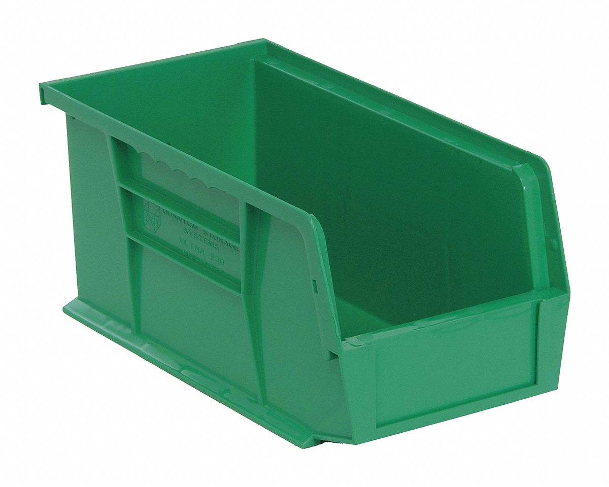 F0600 Hang and Stack Bin Green PP 5 in