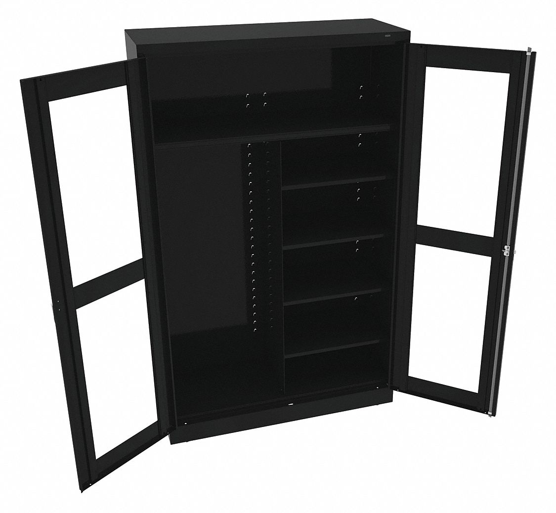 Storage Cabinet 78 x48 x18 Black 5Shlv