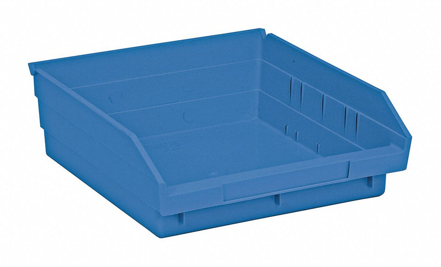 F0616 Shelf Bin Blue Polypropylene 4 in