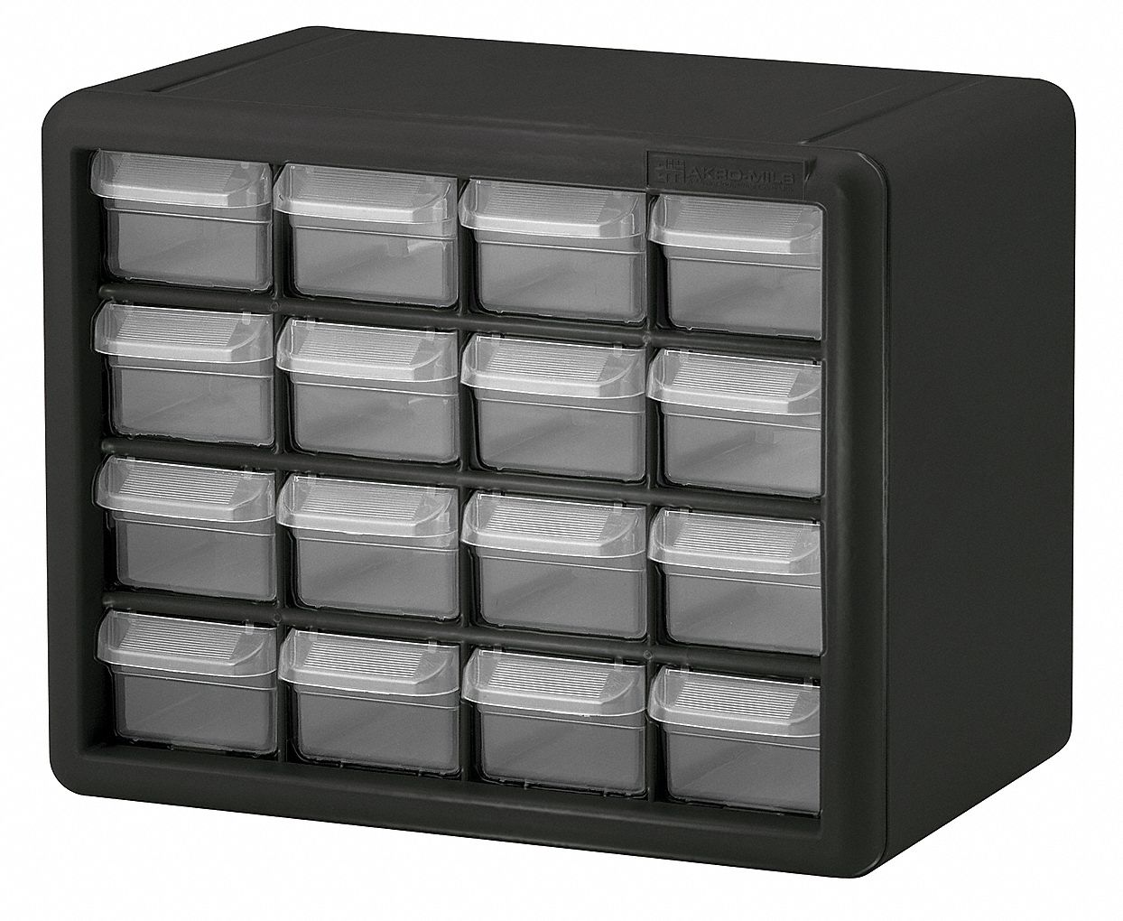 Bin Cab 16ClearDrwr Blk 8.5 H ClearDrwr