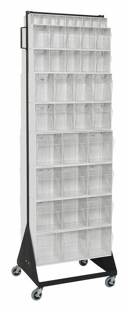 Mbl Dbl Sd Tp-Ot Bin Rack PwdrCtd 75 in