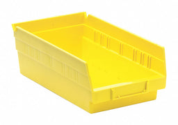 F0614 Shelf Bin Yellow Polypropylene 4 in
