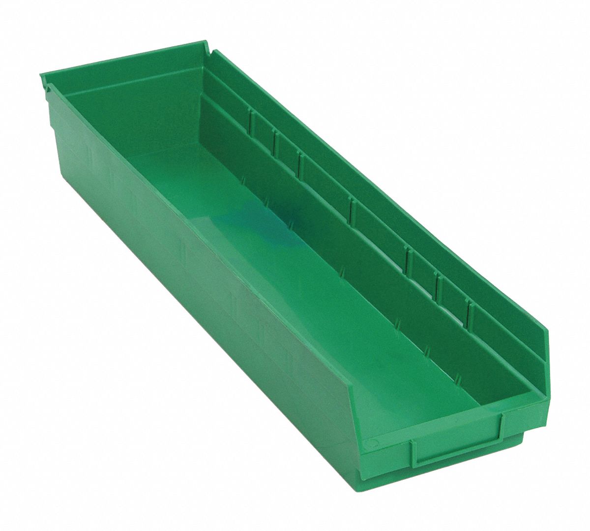 F0622 Shelf Bin Green Polypropylene 4 in