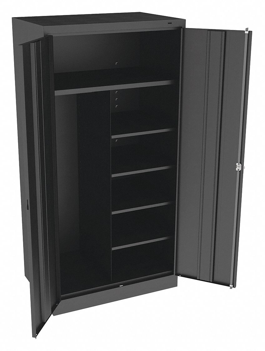 Storage Cabinet 72 x36 x24 Black 5Shlv