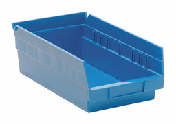 F0614 Shelf Bin Blue Polypropylene 4 in