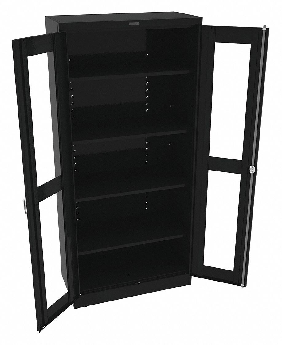 Storage Cabinet 78 x36 x18 Black 4Shlv