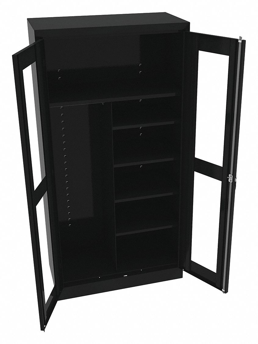 Storage Cabinet 72 x36 x18 Black 5Shlv