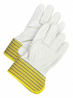 Leather Gloves Elastic Cuff L