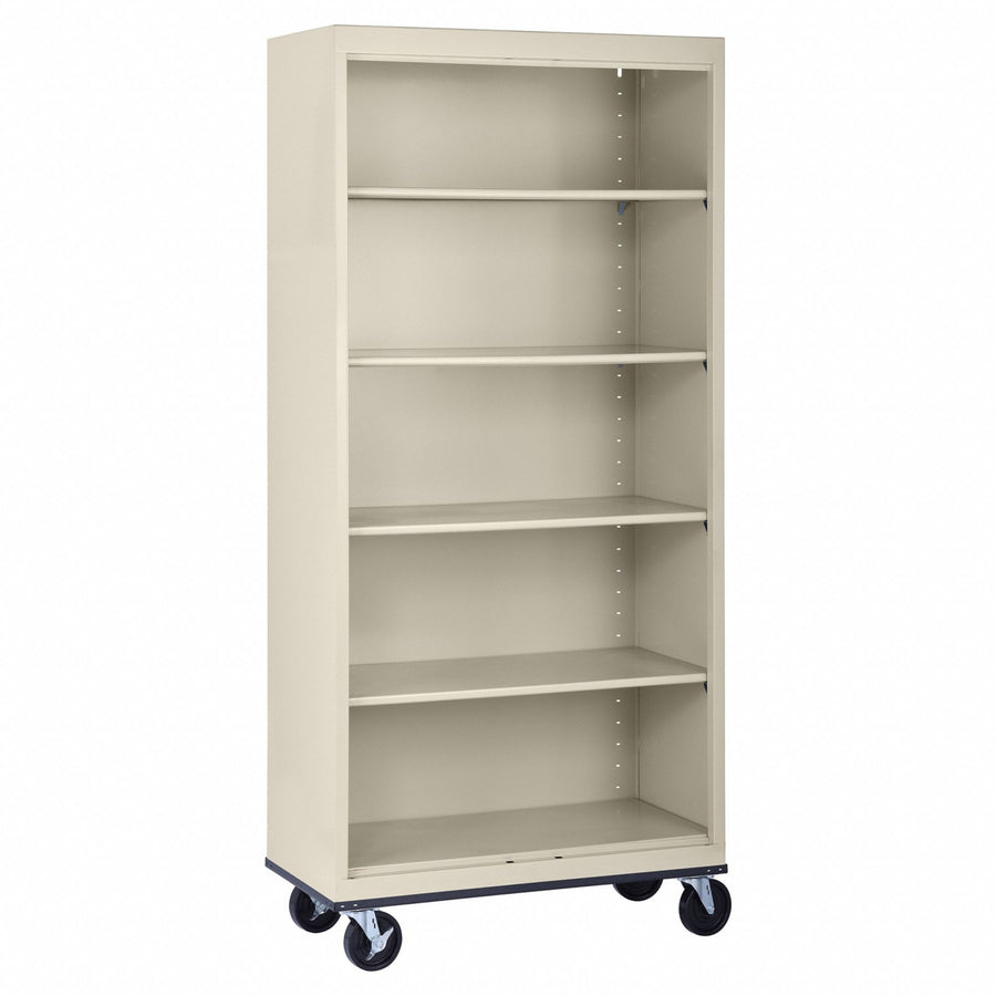 Mobile Bookcase 78 in H Putty
