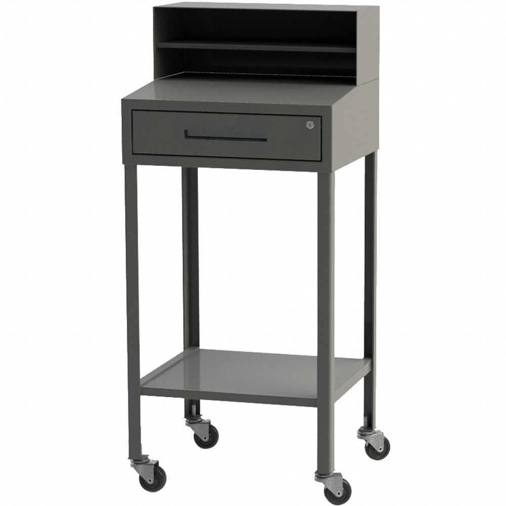 Mobile Shop Desk 52 in H Gray