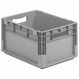 Straight Wall Container Gray Solid HDPE