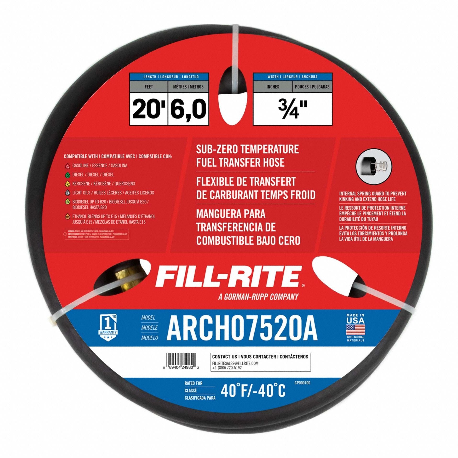 Fuel Hose 3/4in. Size 50 psi Anti Static