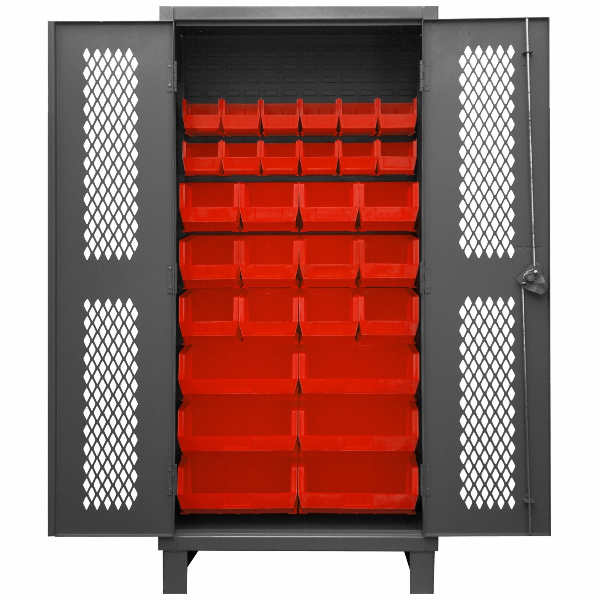 K4945 Bin Cabinet 78 x36 x24 Gray 30RedBns