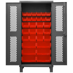 K4945 Bin Cabinet 78 x36 x24 Gray 30RedBns