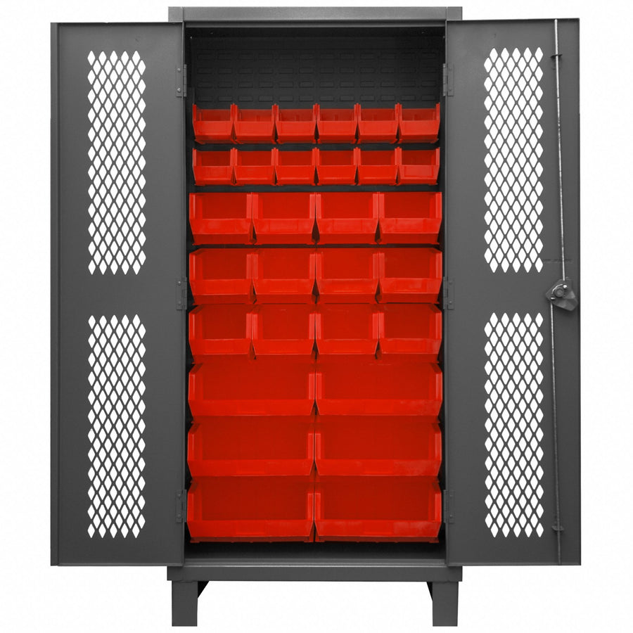 K4945 Bin Cabinet 78 x36 x24 Gray 30RedBns