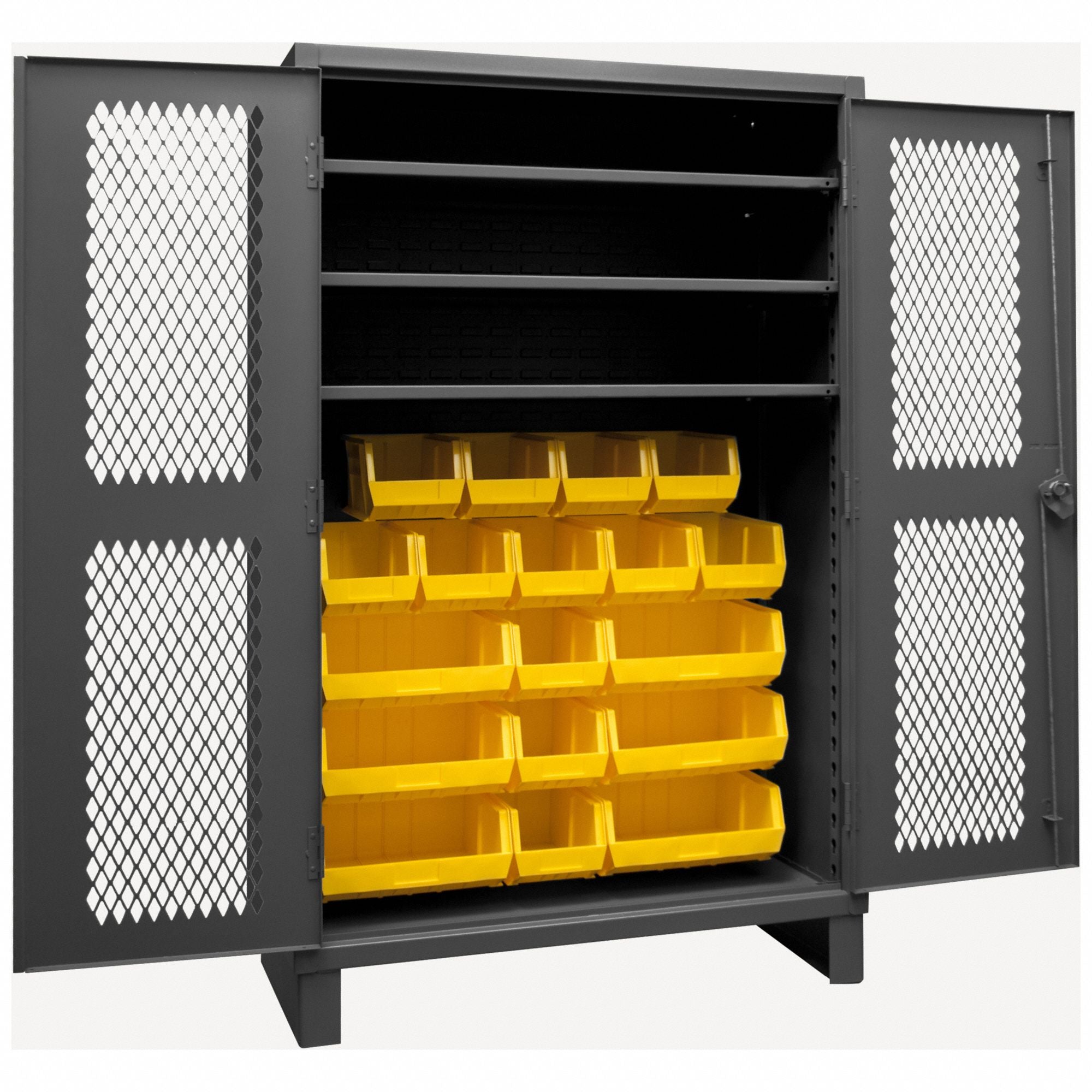 K4953 Bin Cabinet 78 x48 x24 Gray 18YlwBns