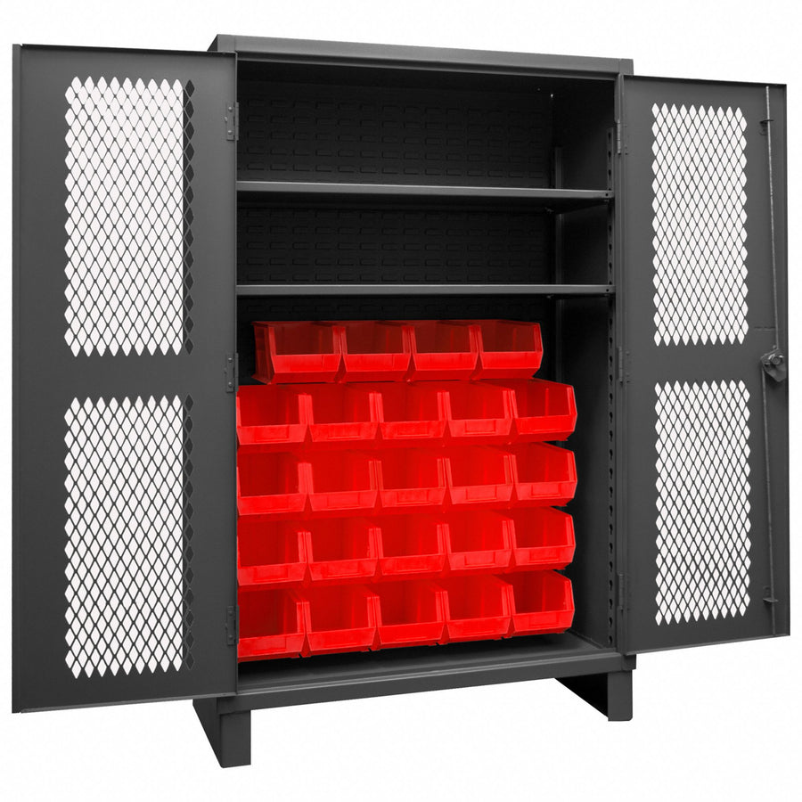 K4954 Bin Cabinet 78 x48 x24 Gray 24RedBns