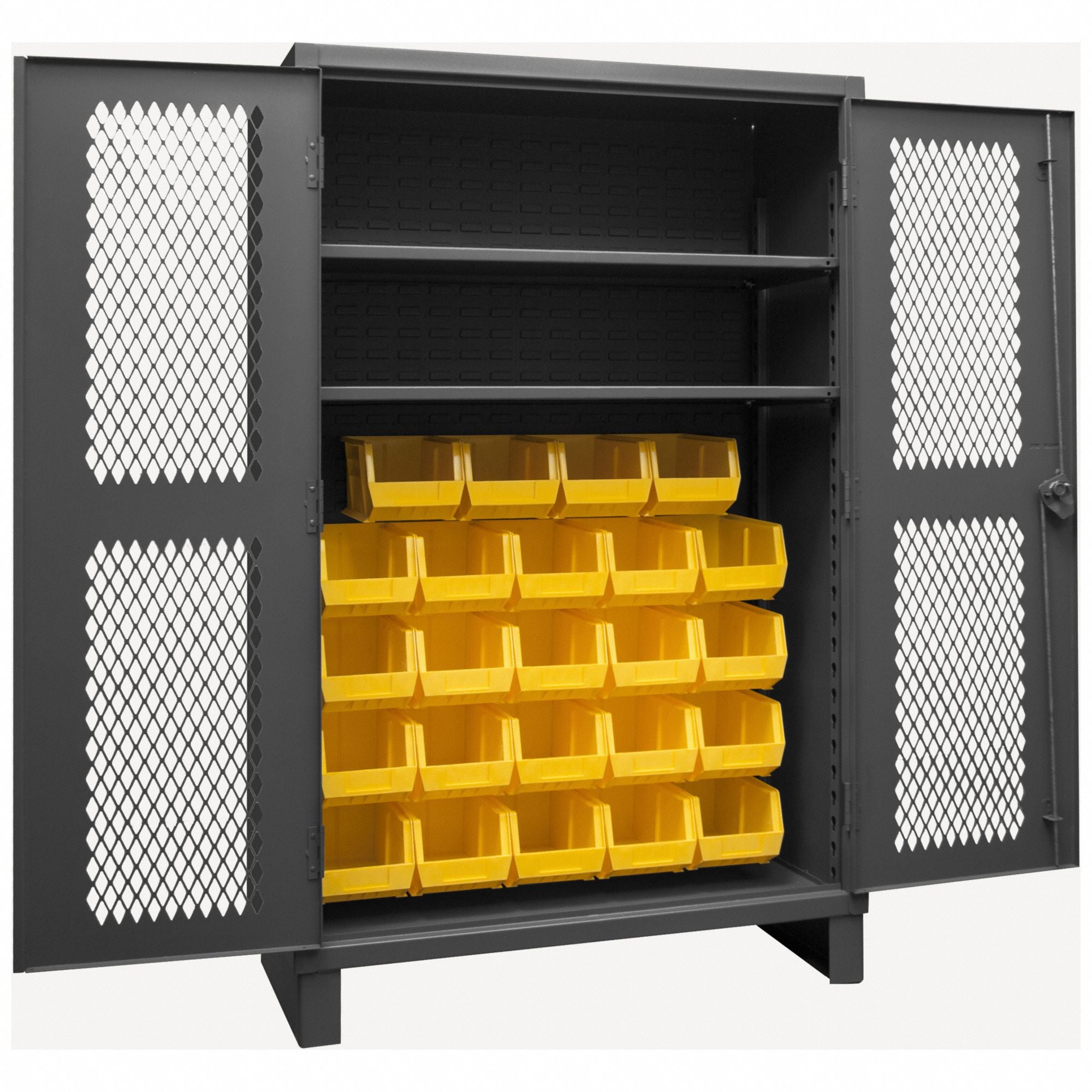 K4954 Bin Cabinet 78 x48 x24 Gray 24YlwBns