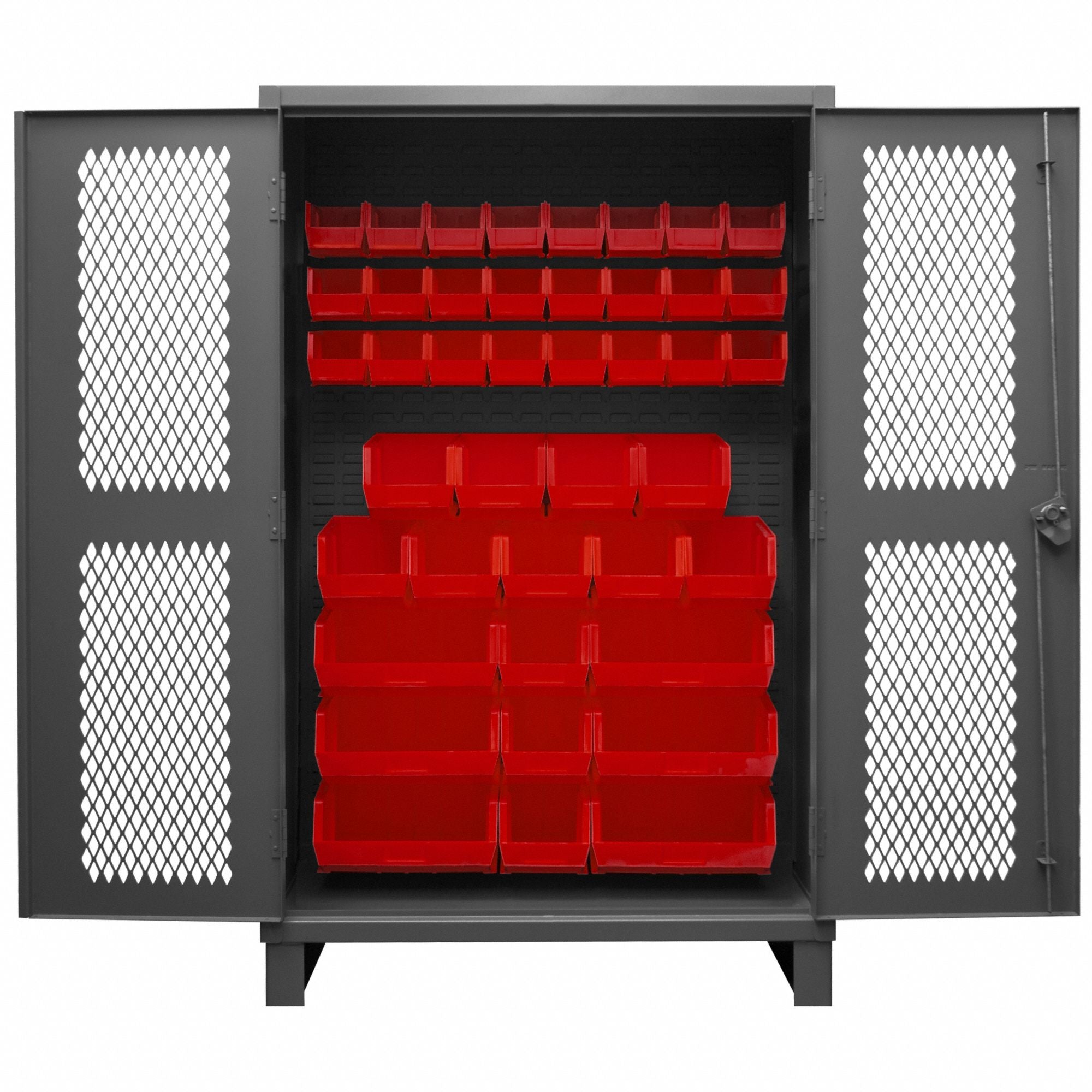 K4946 Bin Cabinet 78 x48 x24 Gray 42RedBns