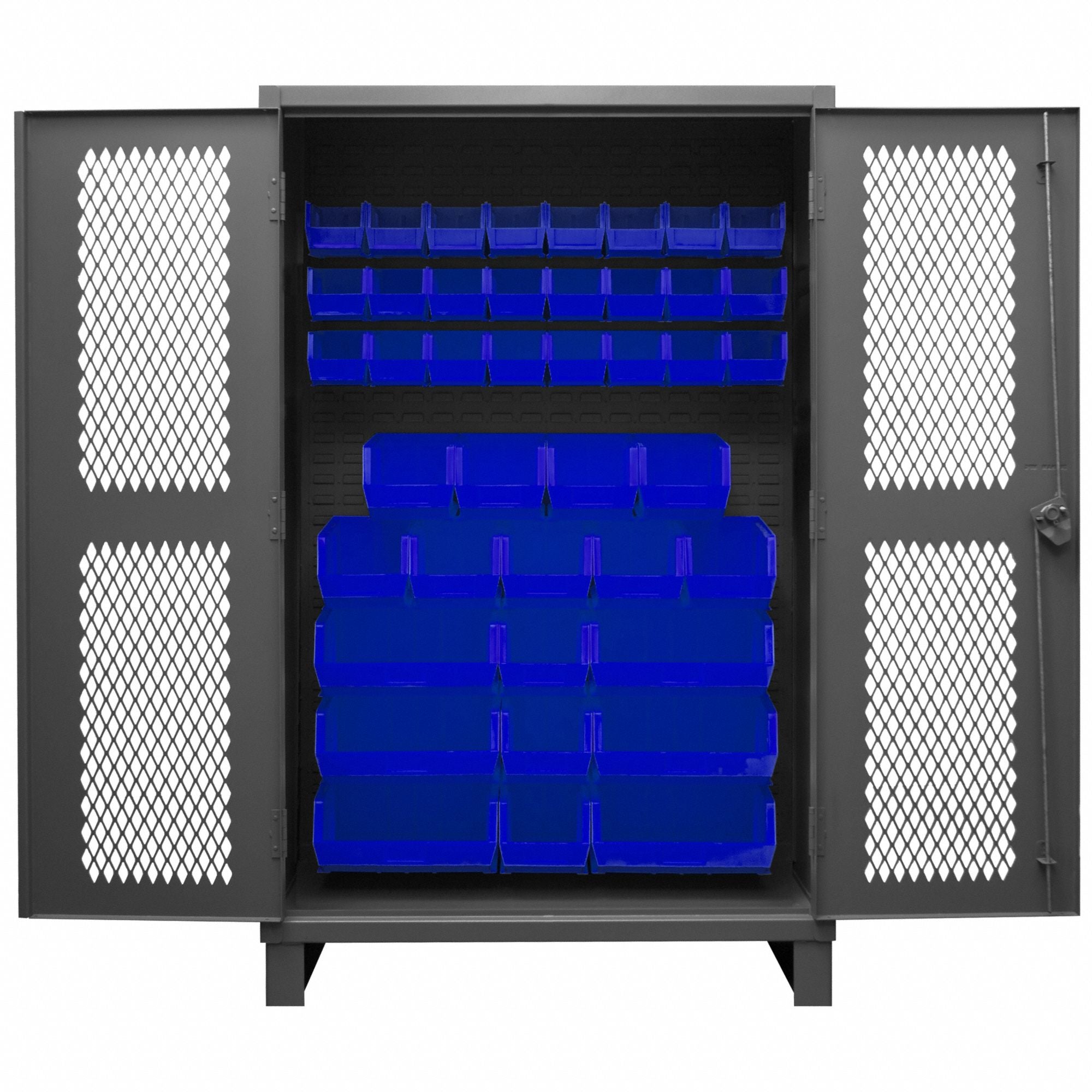 K4946 Bin Cabinet 78 x48 x24 Gray 42BlueBns
