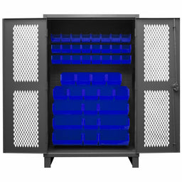 K4946 Bin Cabinet 78 x48 x24 Gray 42BlueBns