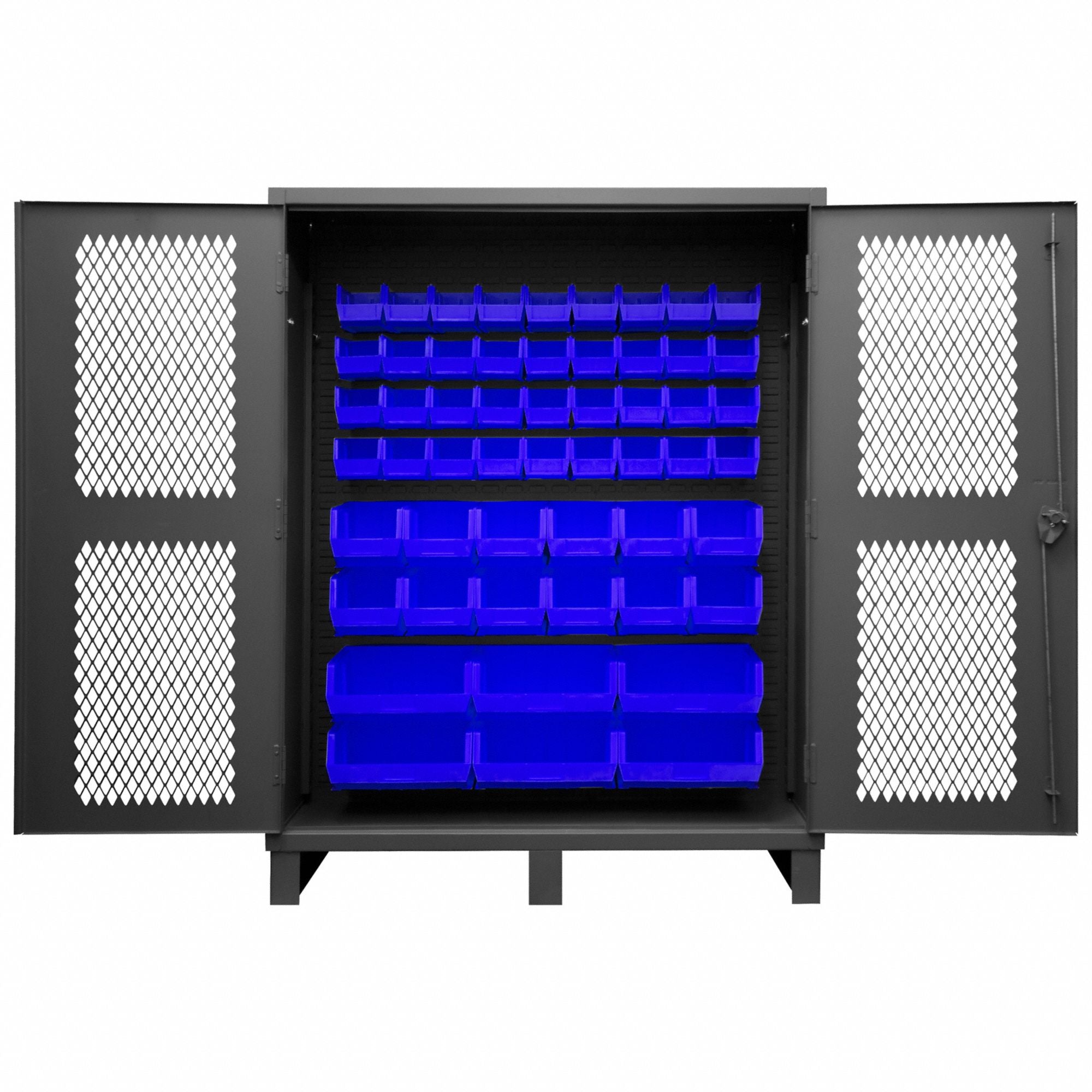 K4947 Bin Cabinet 78 x60 x24 Gray 54BlueBns