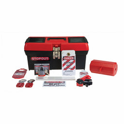 Prtbl Lockout Kit Red Plastic Tool Box