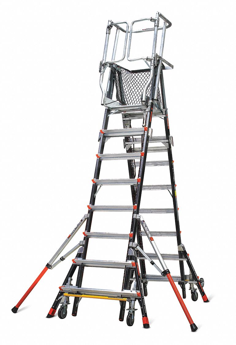 Adj. Cage Pltfrm Lddr 14ft Fbrglss 375lb