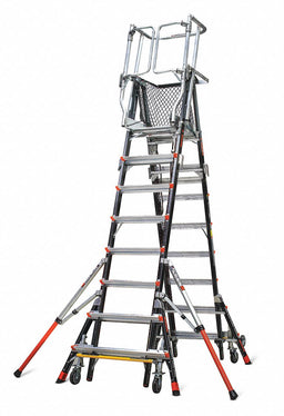 Adj. Cage Pltfrm Lddr 14ft Fbrglss 375lb