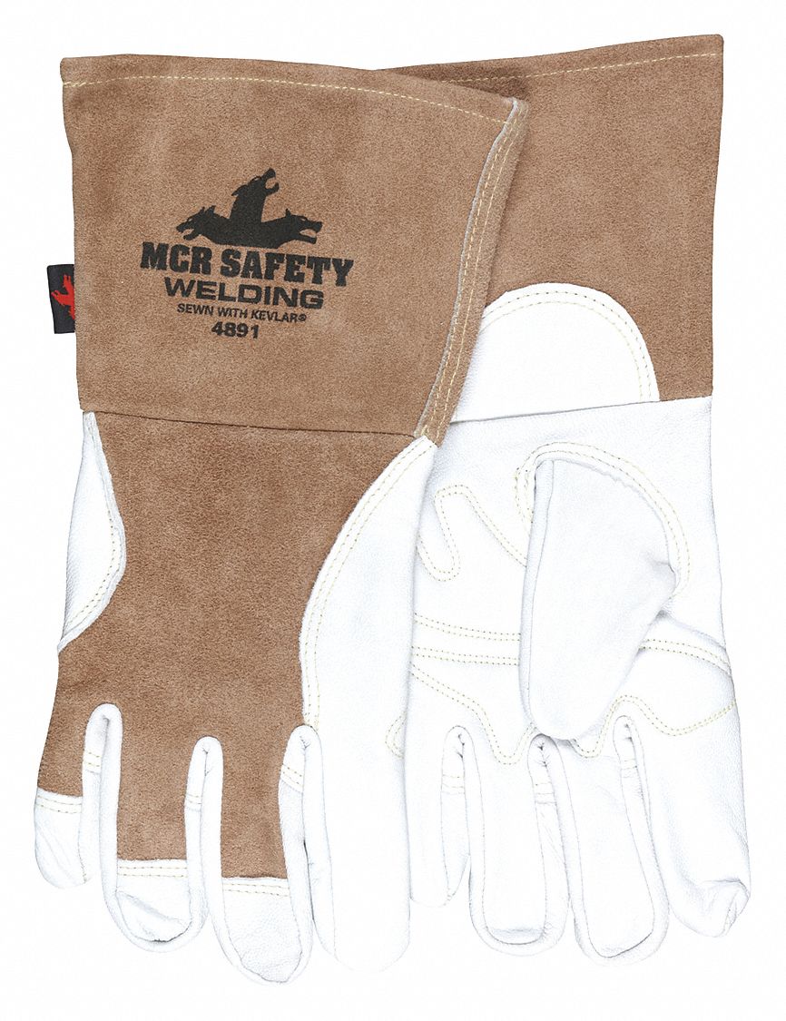 Welding Leather Glove Brown/White L PR