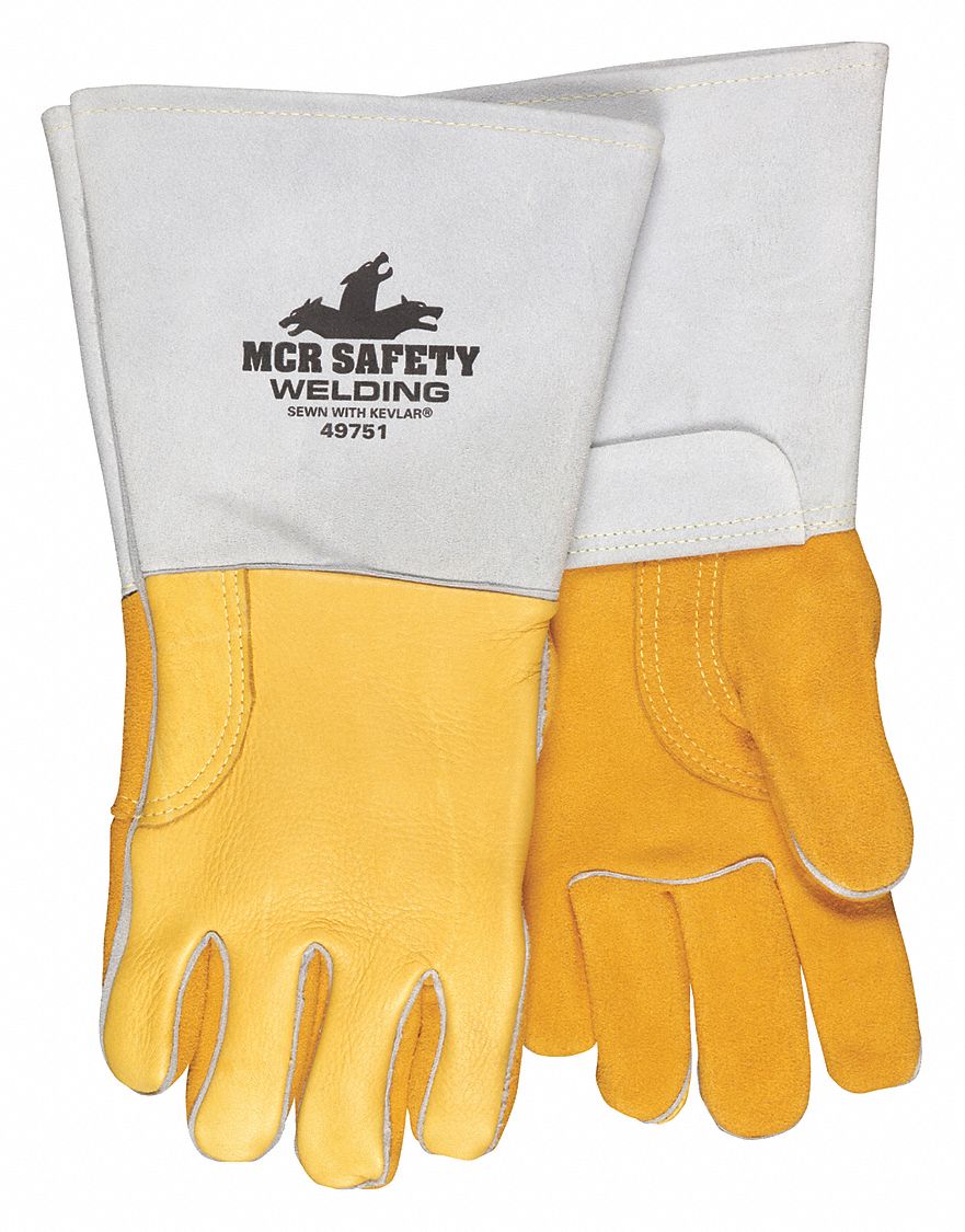 Welding Leather Glove Gray/Gold L PK12