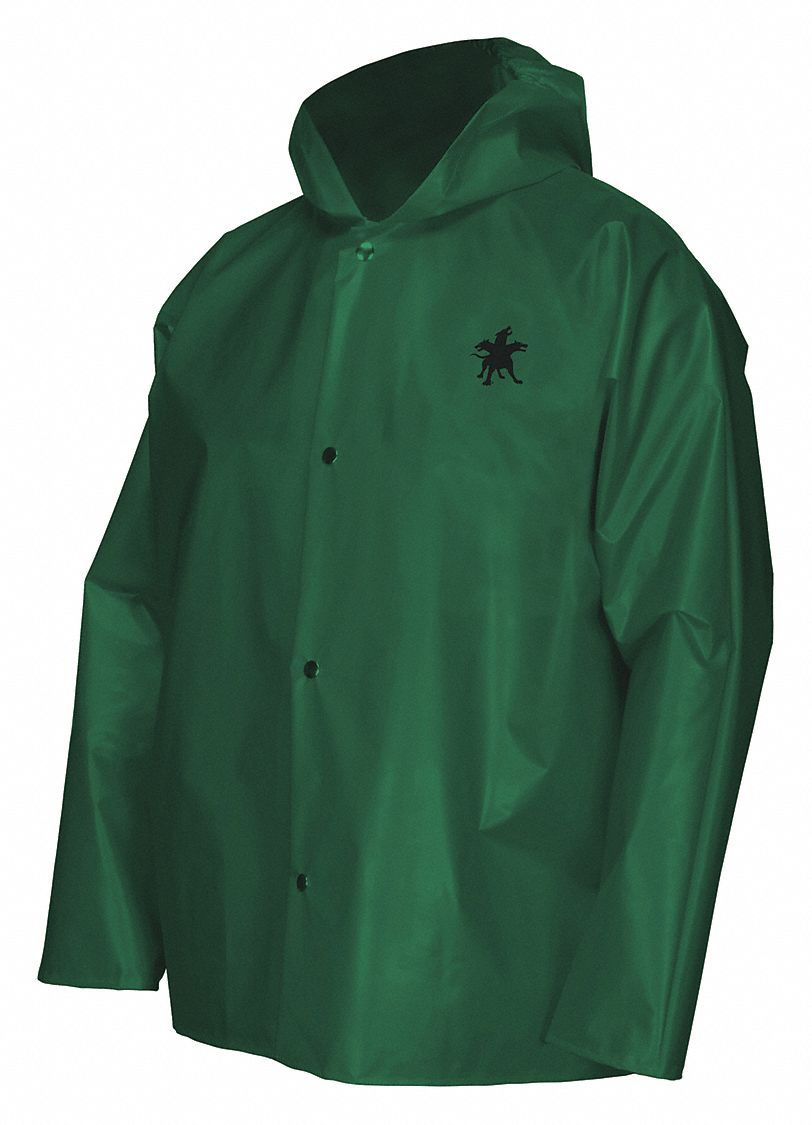 Rain Jacket 4XL Green Unisex Nylon Liner