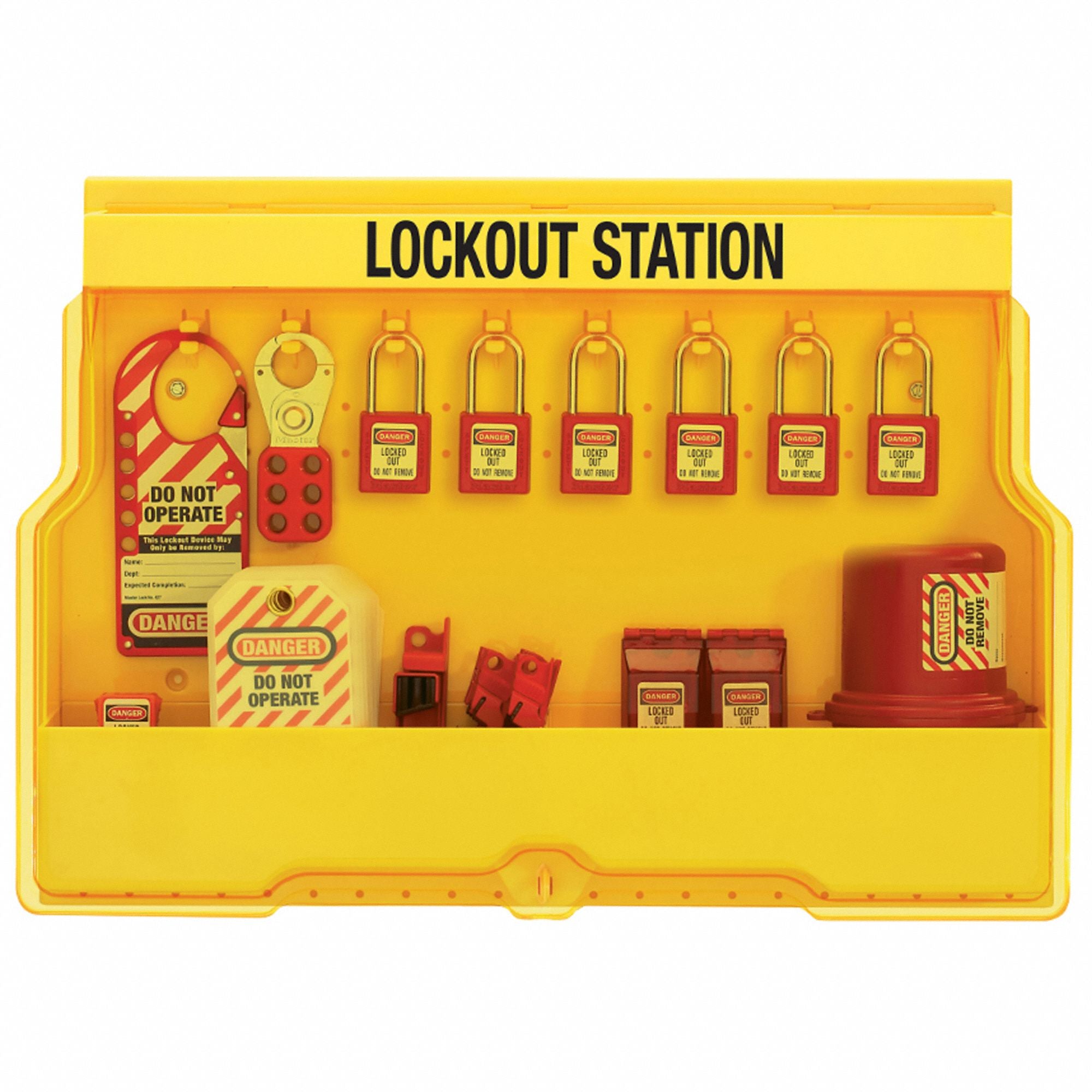 Lockout Station Filled 6 Padlocks