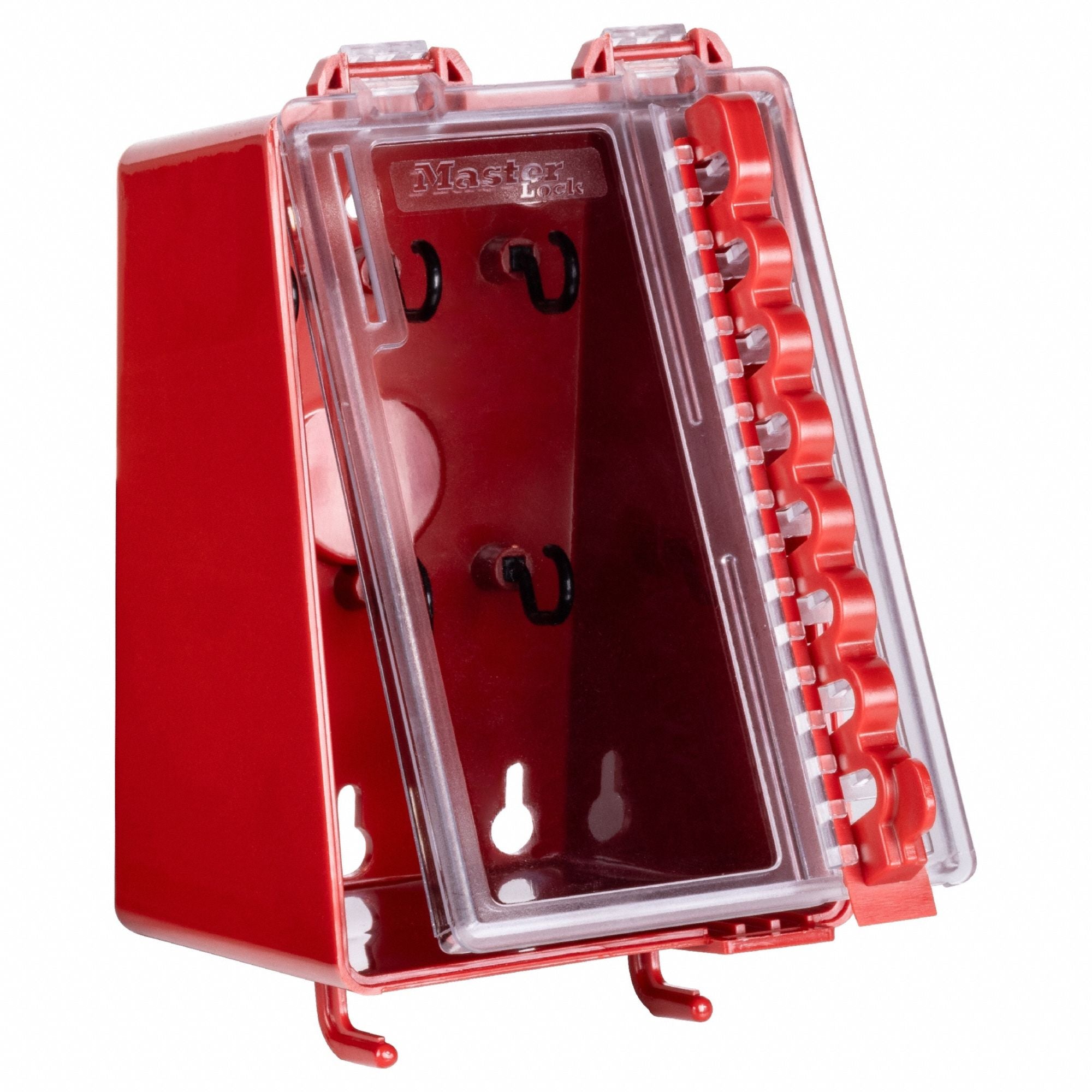 Group Lock Box Plastic Red 7.1 in H