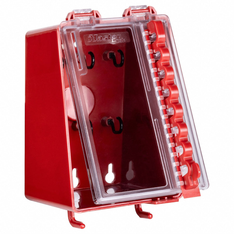 Group Lock Box Plastic Red 7.1 in H