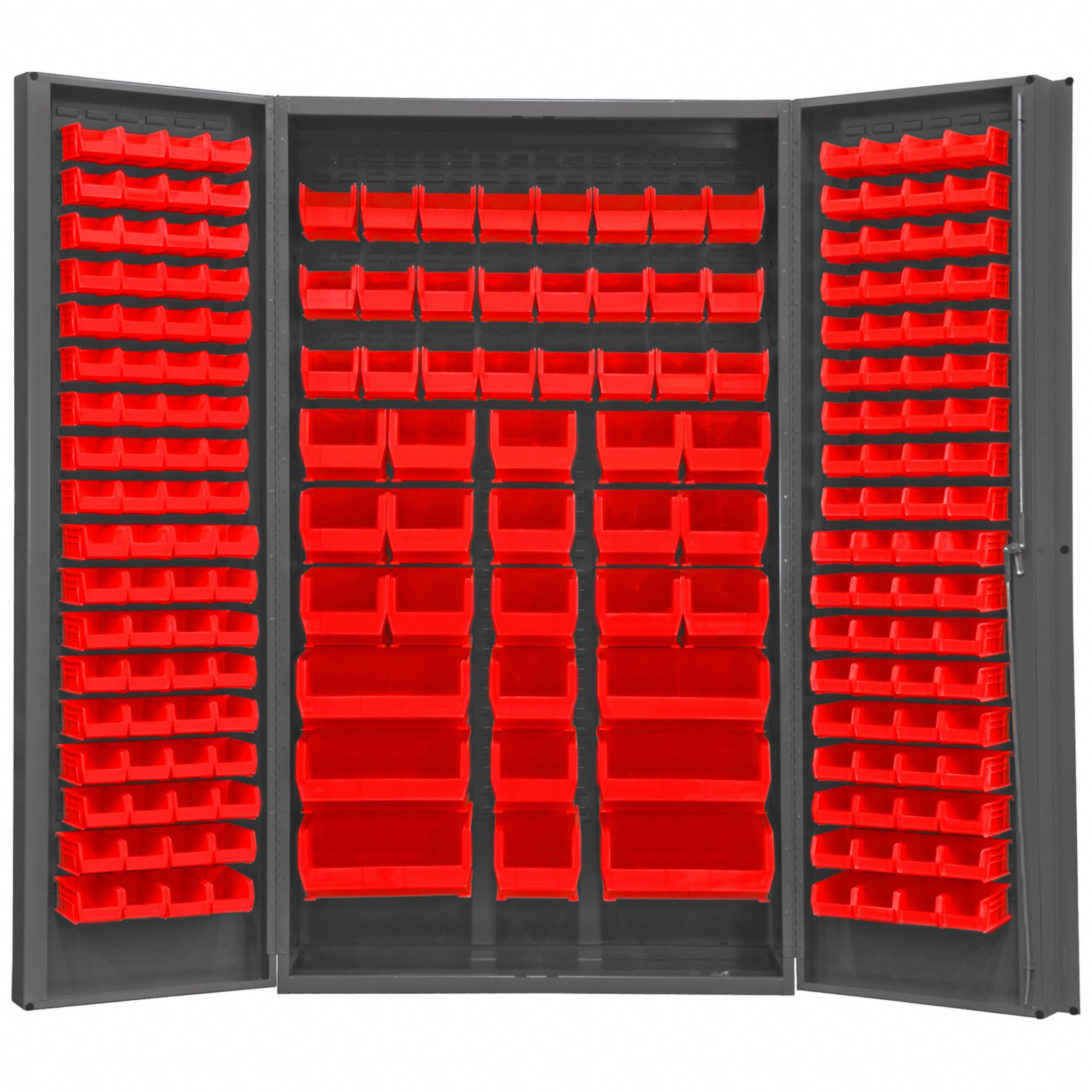 K4896 Bin Cabinet 84 x48 x24 Gray 192RedBns