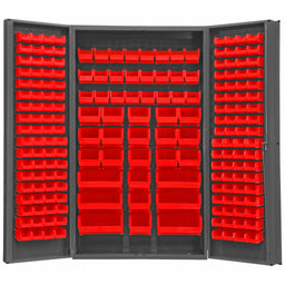 K4896 Bin Cabinet 84 x48 x24 Gray 192RedBns