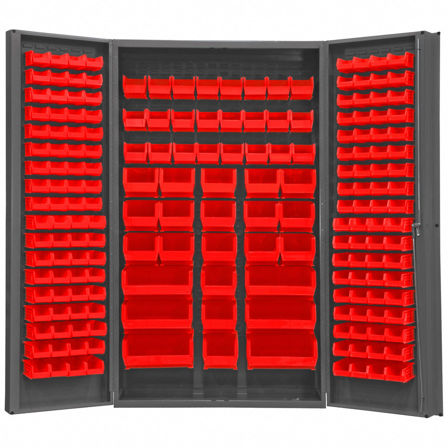 K4896 Bin Cabinet 84 x48 x24 Gray 192RedBns