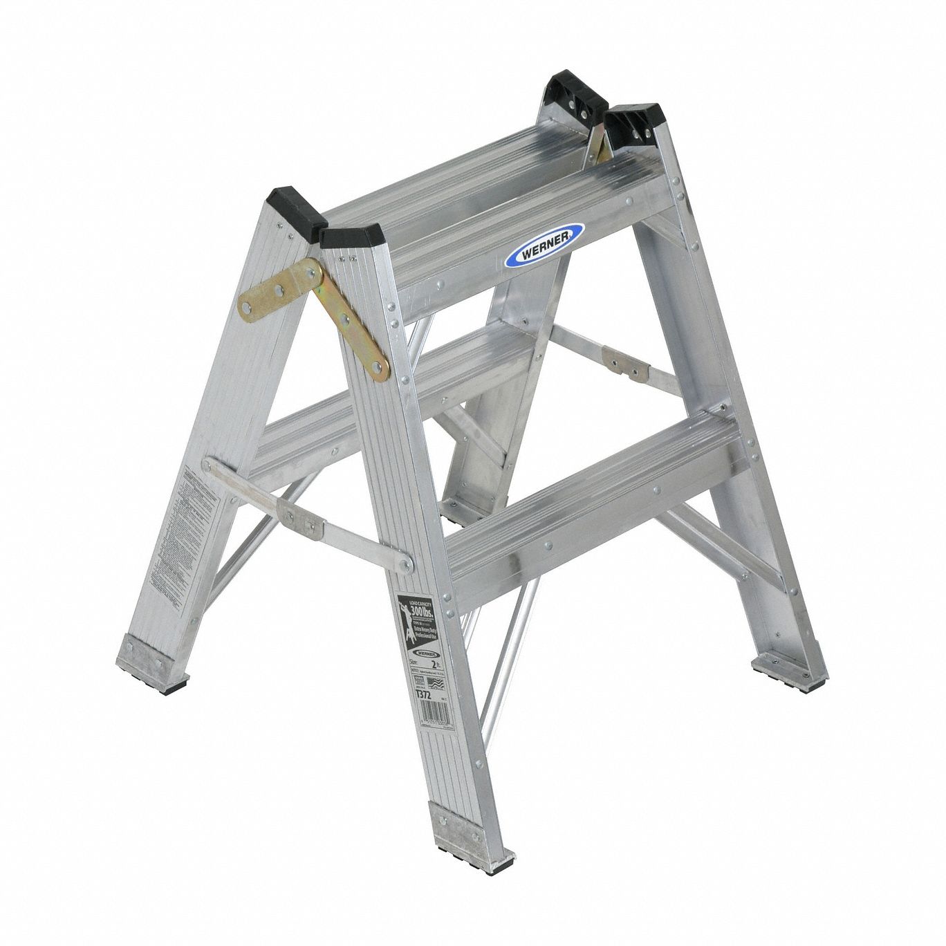 Twin Step Stool 24 In H 300 lb Aluminum
